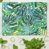 Linge De Cuisine Parties scintillantes tropicales d'or de feuille (Plié)