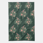 Linge De Cuisine Partridge in a pear tree Christmas Carole on green (Vertical)