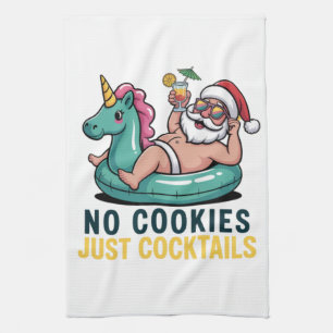 Linge De Cuisine Pas de cookies juste des cocktails Santa Noël d'ét