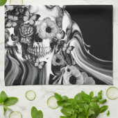 Linge De Cuisine Pas de côté, crâne psychédélique de fumée (Plié)