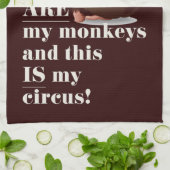 Linge De Cuisine Pas mes singes, pas mon mur de farce de cirque (Plié)