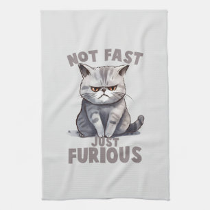 Linge De Cuisine Pas rapide, juste furieux - Humour de chat gris