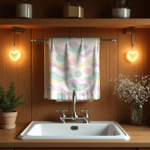 Linge De Cuisine Pastel Abstract Seamless Pattern Waves and Circles