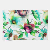 Linge De Cuisine Pastel Aquarelles Motif Floral (Horizontal)
