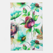 Linge De Cuisine Pastel Aquarelles Motif Floral (Vertical)
