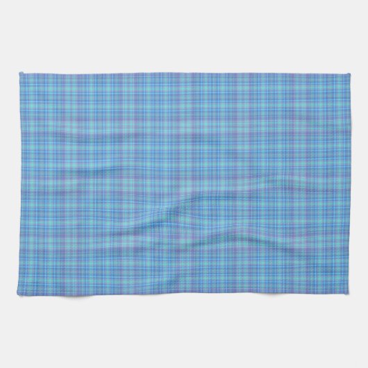 Linge De Cuisine Pastel Blue Plaid Pattern (Horizontal)