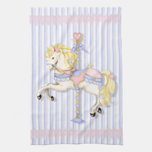 Linge De Cuisine Pastel Carousel Pony (Vertical)