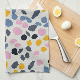Linge De Cuisine Pastel couleurs terrazzo motif abstrait