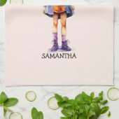 Linge De Cuisine Pastel Cute Witch Girl Halloween esthétique (Plié)