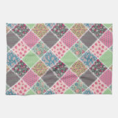Linge De Cuisine Pastel Floral Quilt Carré (Horizontal)