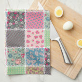 Linge De Cuisine Pastel Floral Quilt Carré (Quart Plié)