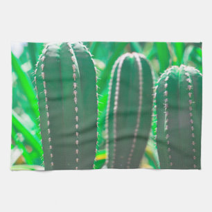 Linge De Cuisine Pastel Green Cactus plante feuilles