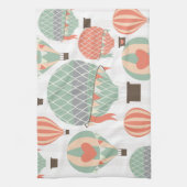 Linge De Cuisine Pastel Hot Air Balloons Monte Pink Strié Sky (Vertical)