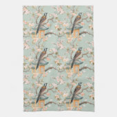 Linge De Cuisine Pastel Oriental Oiseaux et fleurs de fruits (Vertical)