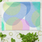 Linge De Cuisine Pastel Pale Turquoise Cercles d'Art Abstrait (Plié)