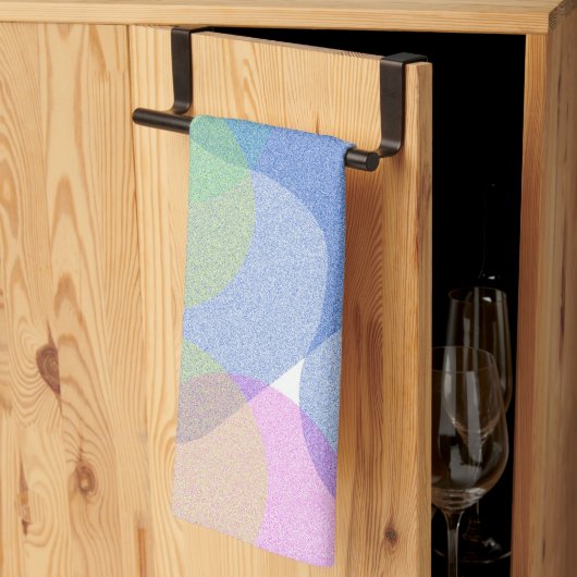 Linge De Cuisine Pastel Pale Turquoise Cercles d'Art Abstrait (Pliage en tiers)