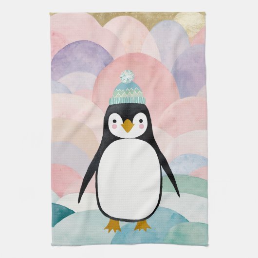 Linge De Cuisine Pastel Penguin Peak (Vertical)