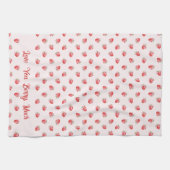Linge De Cuisine Pastel Pink Coquette Fraise personnalisée (Horizontal)