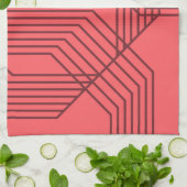 Linge De Cuisine Pastel Rouge, simple, moderne, design géométrique (Plié)