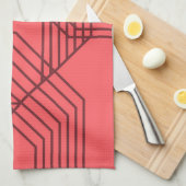 Linge De Cuisine Pastel Rouge, simple, moderne, design géométrique (Quart Plié)
