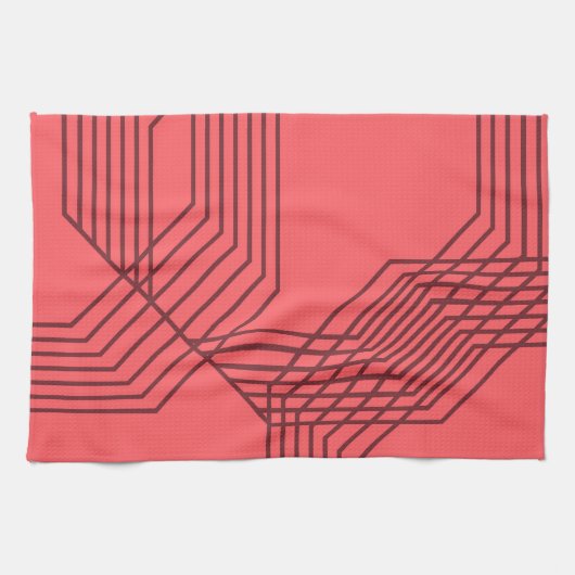 Linge De Cuisine Pastel Rouge, simple, moderne, design géométrique (Horizontal)