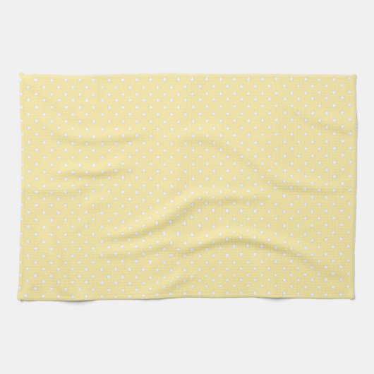 Linge De Cuisine Pastel Yellow Polka Dot Pattern (Horizontal)
