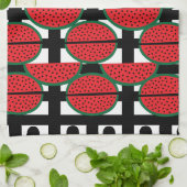 Linge De Cuisine Pastèque motif géométrique de fruit d'été (Plié)
