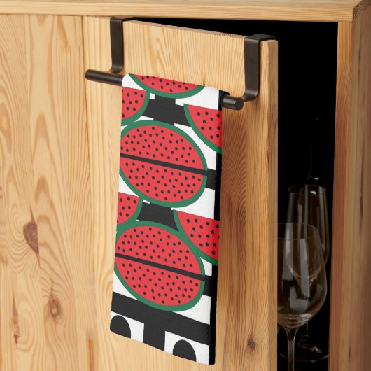 Linge De Cuisine Pastèque motif géométrique de fruit d'été (Pliage en tiers)