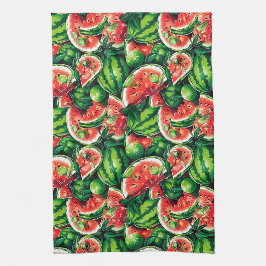 Linge De Cuisine pastèques, chaux, feuilles de pastèque, petite cha (Vertical)