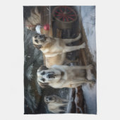 Linge De Cuisine Pasteur anatolien Snowy Sleigh Décor de Noël (Vertical)