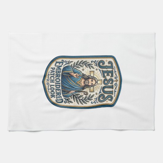 Linge De Cuisine Patch brodé Jésus Regardez Patch brodé Jésus (Horizontal)