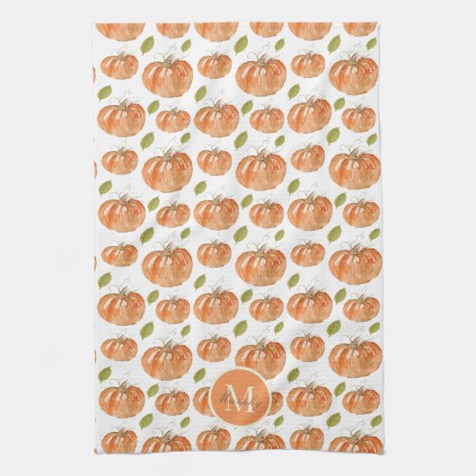 Linge De Cuisine Patch Citrouille de chute Monogram (Vertical)