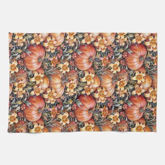 Linge De Cuisine Patch citrouille et Daylilies (Horizontal)