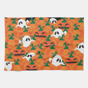 Linge De Cuisine Patch Citrouille Haunted Halloween Ghosts
