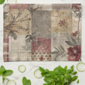 Linge De Cuisine Patchwork Botanique Rustique Vintage (Plié)