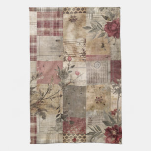 Linge De Cuisine Patchwork Botanique Rustique Vintage