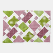 Linge De Cuisine Patchwork brun vert pois dos blanc (Horizontal)