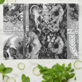 Linge De Cuisine Patchwork, collage de crâne (Plié)