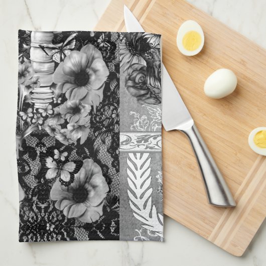 Linge De Cuisine Patchwork, collage de crâne (Quart Plié)