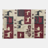 Linge De Cuisine Patchwork croisé rustique | Folk Holiday Motif (Horizontal)