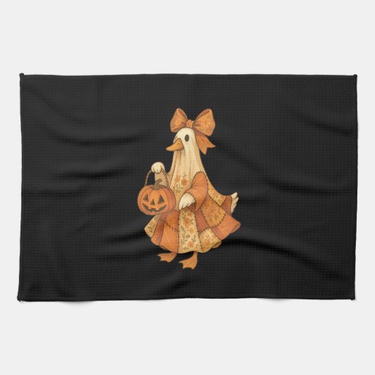 Linge De Cuisine Patchwork de canard mignon pour la fête d'Hallowee (Horizontal)