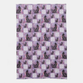 Linge De Cuisine Patchwork de chats cosmiques pourpres (Vertical)