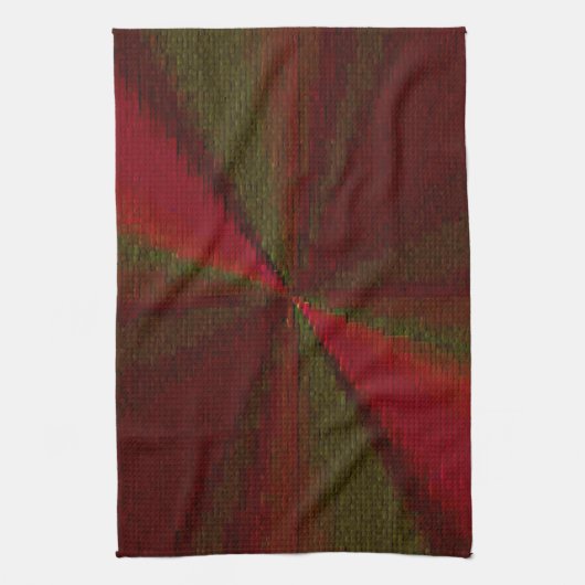 Linge De Cuisine Patchwork de dégradé circulaire rouge à vert (Vertical)