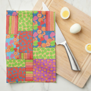 Linge De Cuisine Patchwork de Faux colorés de Fruits d'été Motifs