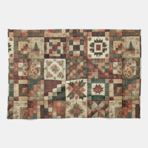 Linge De Cuisine Patchwork de terre cuite et courtepointe Floral ru