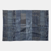 Linge De Cuisine Patchwork en Denim Indigo Rustique (Horizontal)