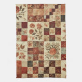 Linge De Cuisine Patchwork en terre cuite et courtepointe Rustique (Vertical)
