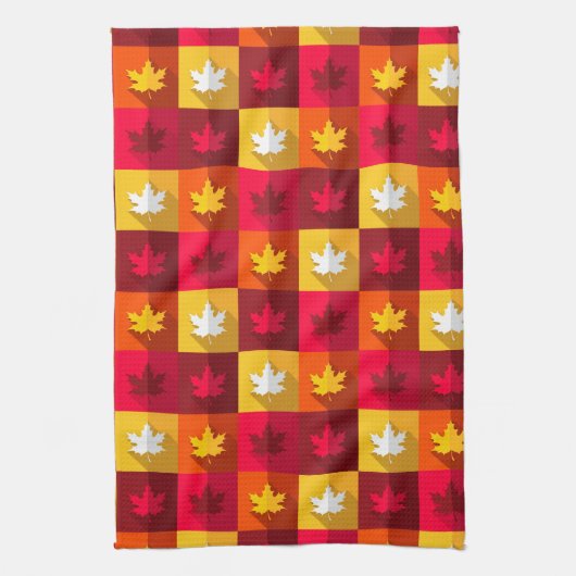 Linge De Cuisine Patchwork Feuilles d'érable d'automne (Vertical)