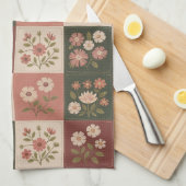 Linge De Cuisine Patchwork floral rustique sans couture (Quart Plié)