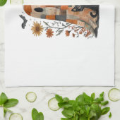 Linge De Cuisine Patchwork Halloween Fantôme et Chat, Rétro Épouvan (Plié)